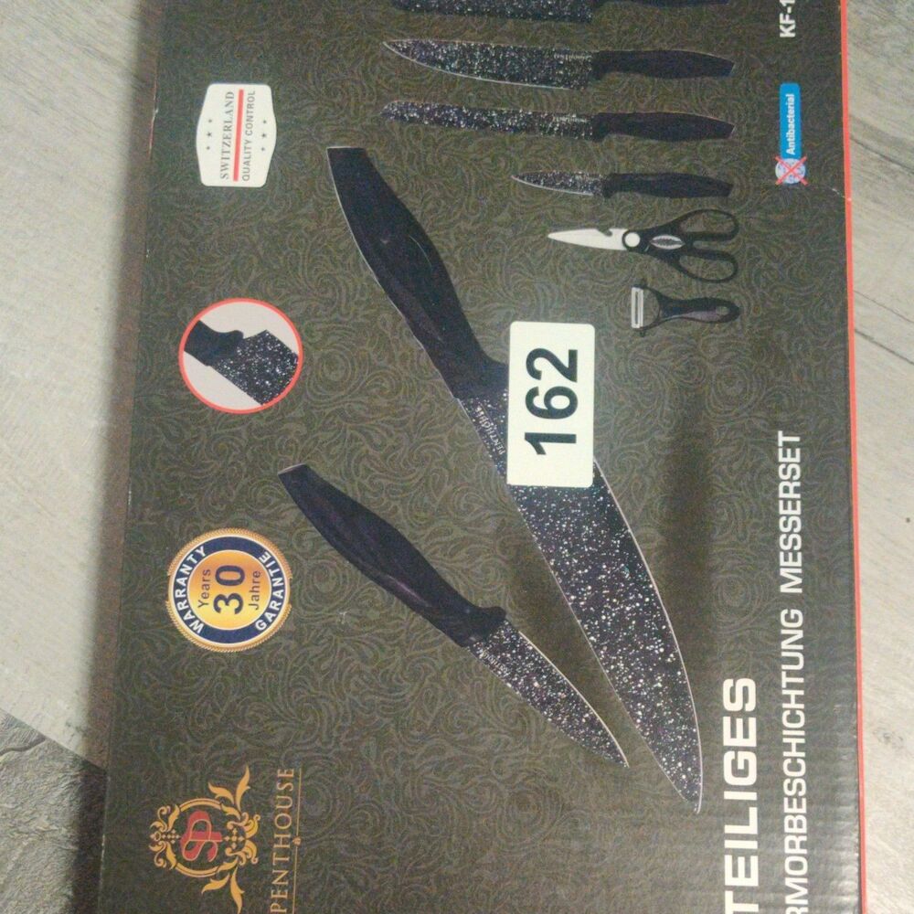 Penthouse KF-10 Antibacterial 6-Piece Knife Set Marble Coating